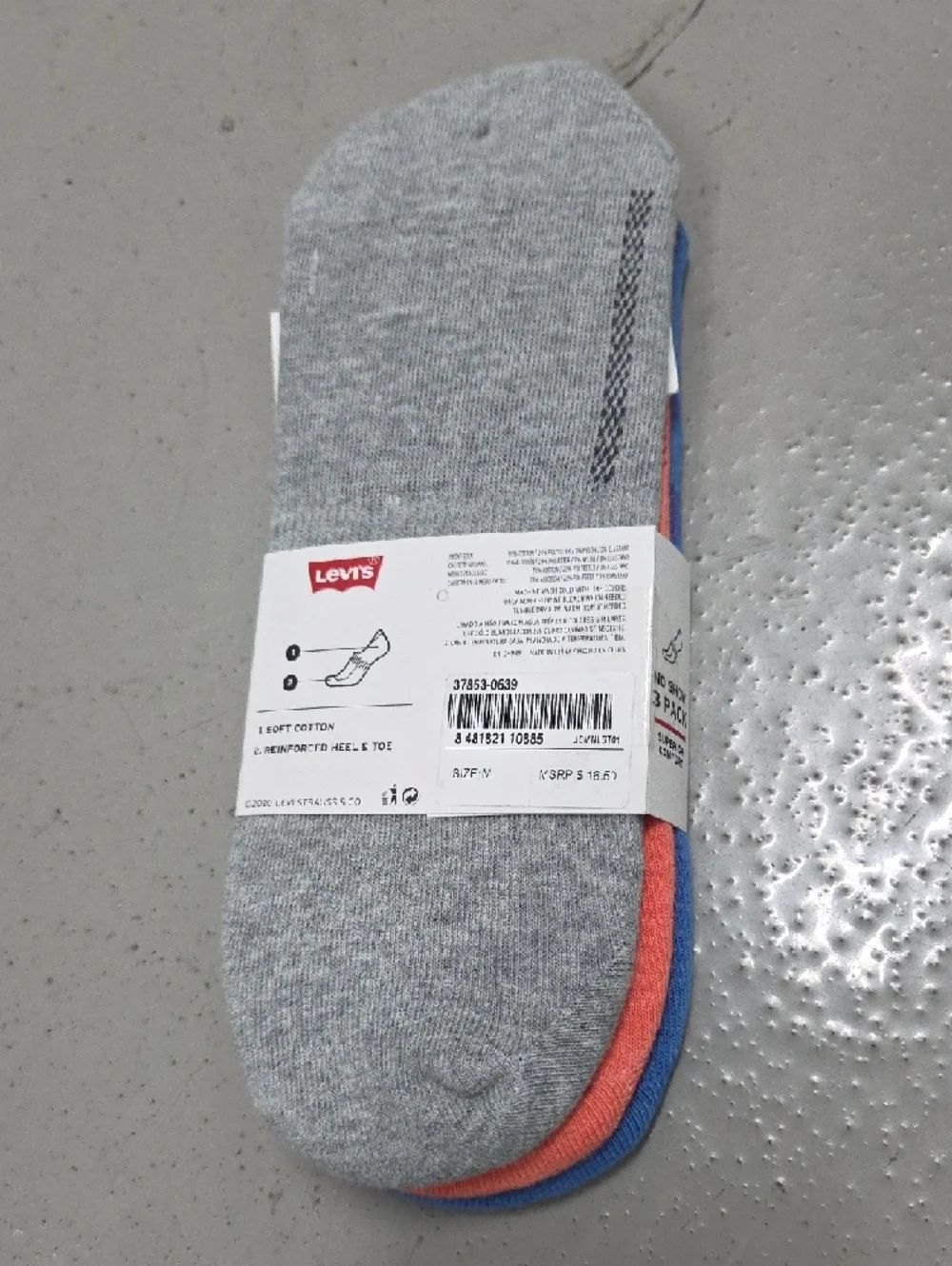 Levi's Blue No-Show Casual Socks - 3 Pack